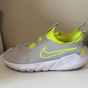 Nike Kids Gray and Neon Yellow Slip-On Sneakers